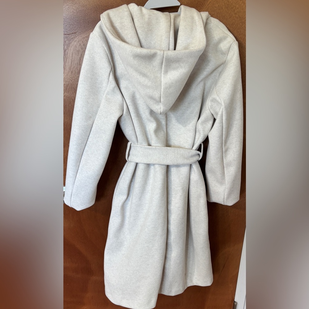 Zara Women's Belted Wrap Trench Coat - Light Oatmeal M - Picture 2 of 3